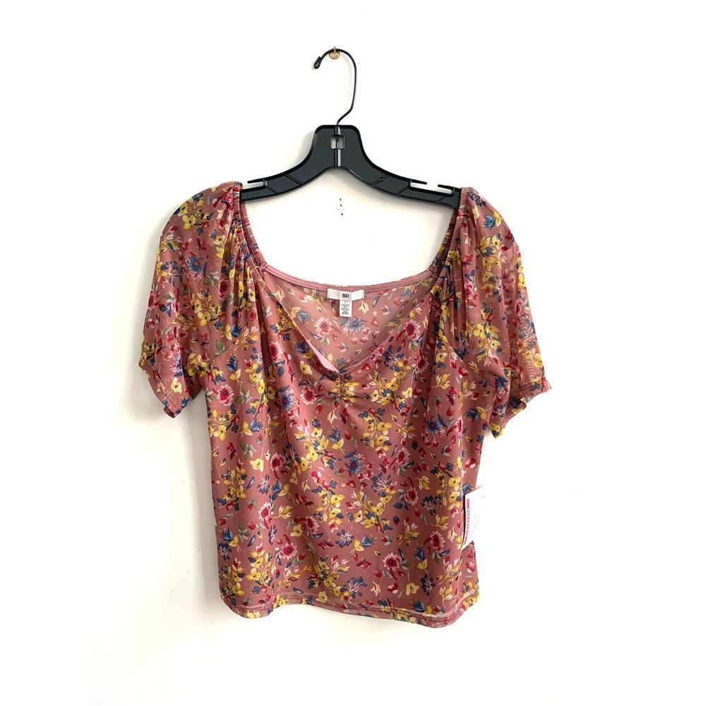 Nordstrom BP floral mesh shirt